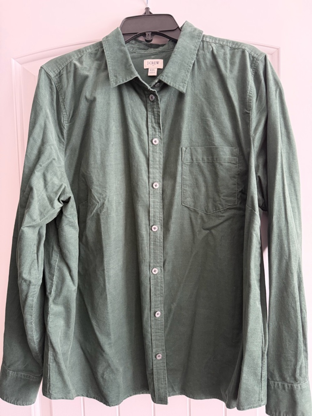 J. Crew Women’s Forest Green Corduroy Button-Down Casual Shirt